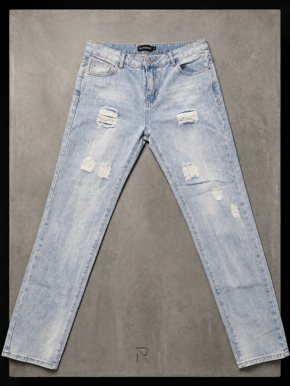 Distressed Light Wash Men’s Jeans